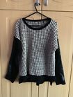 Asda George Black And White Kintted Jumper Size 12