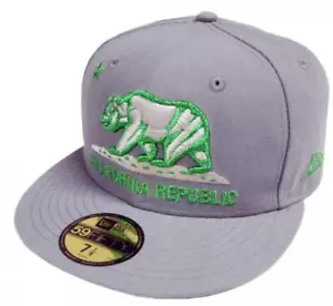 New Era California República Cap Stone Verde 59Fifty 5950 Fitted Limited Edición - Imagen 1 de 2