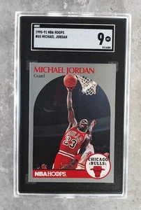 Michael Jordan 1990-91 NBA Hoops SGC 9 Mint - Picture 1 of 2