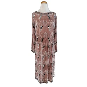 SISTER MAX Vintage Perlen Seiden Kleid Gr. M Midi Langarm - Bild 1 von 7