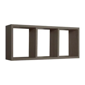 MENSOLA CUBO 3 SCOMPARTI SCAFFALE NOCE SOGGIORNO SALOTTO CAMERA MODERNO TRISTANO - Foto 1 di 5