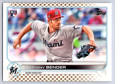 2022 Topps Gold Stars # 160 - Anthony Bender  - Miami Marlins - RC - Image 1 of 2