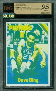 1975-76 TOPPS LOA # 160 DAVE BING PROOF BGS 9.5 MAC SOLO FINEST $500 CARD * - Picture 1 of 8