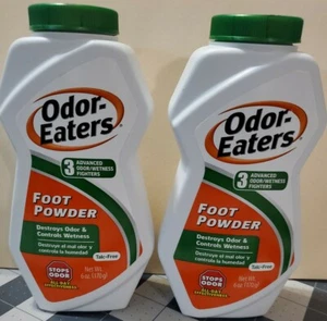 2 Pack~ Odor Eaters FOOT POWDER 6oz Controls Odor & Wetness FREE SHIP - Picture 1 of 2