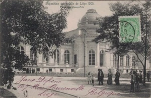 BELGIQUE - LIEGE - EXPOSITION UNIVERSELLE DE 1905 - CARTE AVEC VIGNETTE IMPRIMEE - Picture 1 of 2