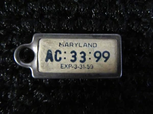 Vintage 1958-59 Maryland DAV License Plate Key Tag!! We Combine Shipping!! - Picture 1 of 2
