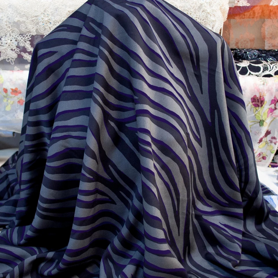 Designers viscose fabric. Zebra print.  Made in Italy.  Price for 1 m. Defect - Image 1 of 4