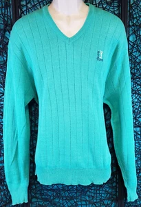 DE COLECCIÓN PGA TOUR HOMBRE MANGA LARGA JERSEY CUELLO EN V SUÉTER TALLA. L ALGODÓN VERDE EE. UU. VERDE - Imagen 1 de 9