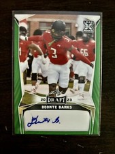 Deonte Banks 2023 Leaf Draft #BA-DB1 Green Parallel Rookie Auto New York Giants