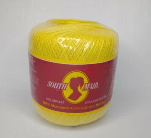 South Maid Baumwolle Häkelgarn Artikel D-54 Farbe 499 Zitronenschale 350 Yards Neu - Bild 1 von 7