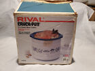 Vintage RIVAL 2.5 Qt Crockpot Stoneware Slow Cooker #3120 Blue Floral WORKS