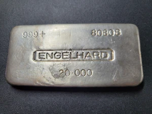 Engelhard 20 oz barra d'argento 1a serie 1 RADAR BINARIO SERIALE #80808 750 coniata - Foto 1 di 9