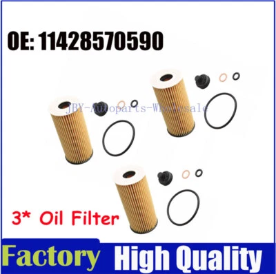 3x Oil Filter /Gasket Fit for 2014-2020 BMW Mini Cooper i8 X1 X2 11428570590 - Image 1 of 4