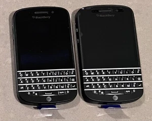 Lot of 2 BlackBerry Q10 - Black - No Battery - AT&T Wi-Fi Touch Smartphone - Picture 1 of 2