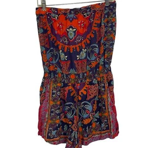 Vintage Angie Y2K Boho Strapless Romper One Piece Large - Picture 1 of 4