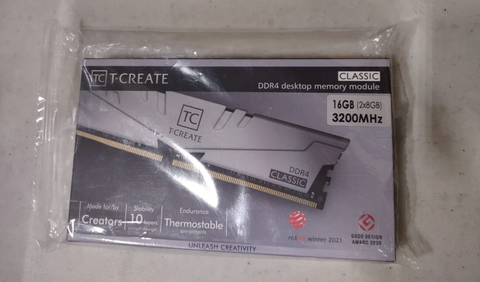 TEAMGROUP T-Create Classic 10L DDR4 16GB Kit 2 x 8GB 3200MHz PC4 25600 CL22 D - Image 1 of 1