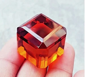 100 Ct Cube Cut Natural Certified Brazilian Orange Color Topaz Loose Gemstone - Bild 1 von 8