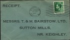 GB KEVIII Cover 1937 Yorks *SUTTON MILLS* Bradford Machine Keighley GR14
