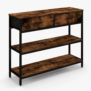Sofa Side Table Console Entryway Table w/ Folding Fabric Drawers for Living Room - Picture 1 of 11
