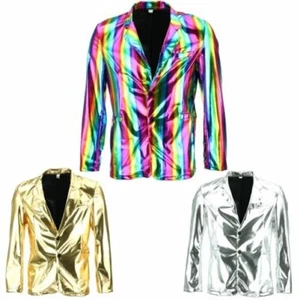 Glänzender Metallischer Blazer Firefly Weste Party Outfit - Picture 1 of 10