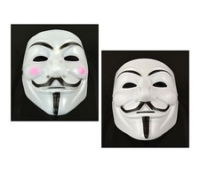2 pcs Man&Woman V for Vendetta Anonymous Guy Fawkes Masquerade Halloween Mask