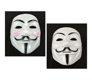 2 pcs Man&Woman V for Vendetta Anonymous Guy Fawkes Masquerade Halloween Mask - Picture 1 of 3