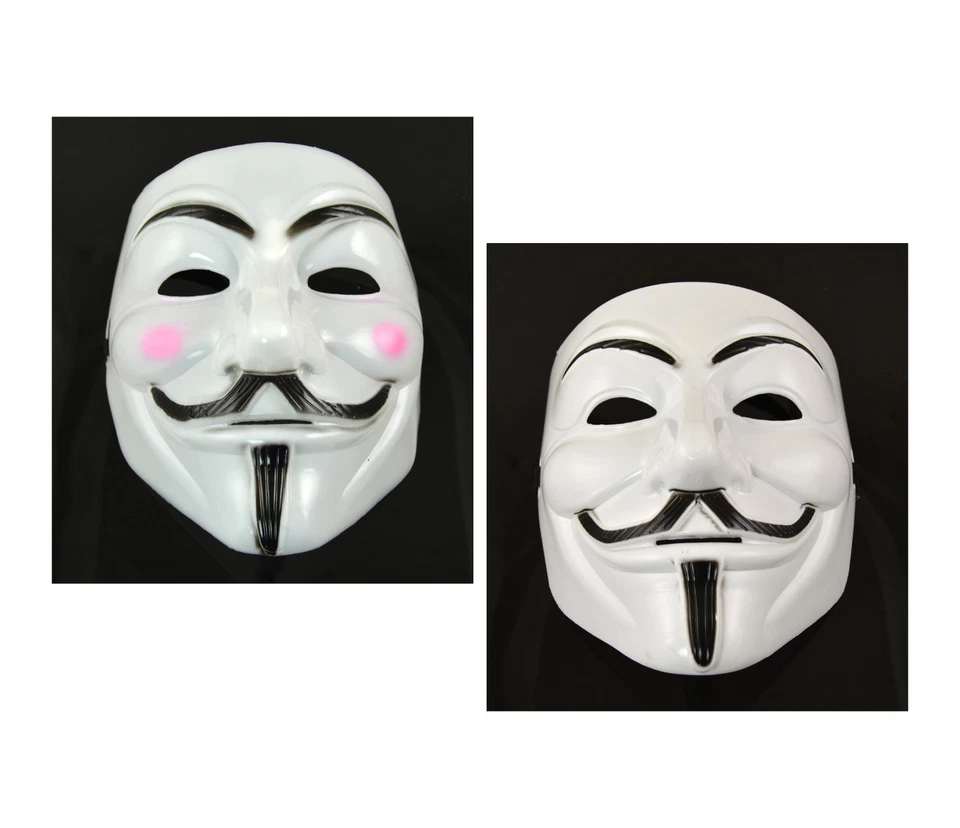 2 pcs Man&Woman V for Vendetta Anonymous Guy Fawkes Masquerade Halloween Mask - Image 1 of 3