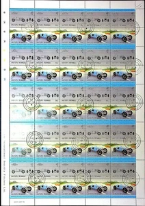 1926 MILLER SPECIAL Car CTO 50-Stamp Sheet (1984 Vaitupu Tuvalu) - Picture 1 of 1