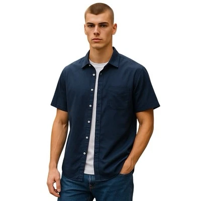 Connor Men's Shirt Size XXLarge Navy Blue Spotted Short Sleeve Casual Dress - Image 1 of 4