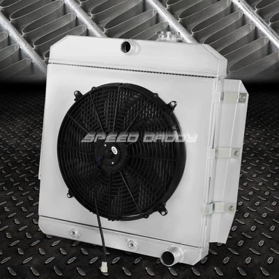 FOR 55-59 CHEVY/GMC 100/150 TRUCK L6/V8 3ROW ALUMINUM RACING RADIATOR+FAN SHROUD - Image 1 of 4