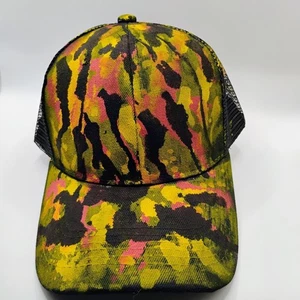 Abstract Design Hand Painted hat snapback trucker curved brim Original Art - Picture 1 of 6