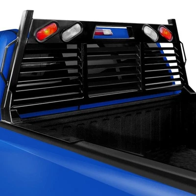 For Ford F-250 Super Duty 99-16 Heavy Duty Lighted Fully Louvered Headache Rack Foto 1 de 3