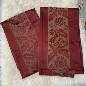 2er Set Weltmarkt Vorhang Paneele Burgund Rot Gold Blumen Vorhänge 54" x 84" - Bild 1 von 5