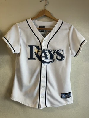 Camiseta Majestic Tampa Bay Rays Evan Longoria 3 costurada branca feminina tamanho pequeno - Imagem 1 de 4