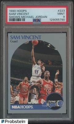 1990 Hoops #223 Sam Vincent Shows Michael Jordan PSA 9 MINT - Image 1 of 2