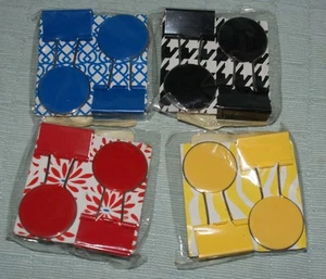 Decorative Binder Clips Red Yellow Black Blue 8 Pieces New Fast Shipping - Picture 1 of 8