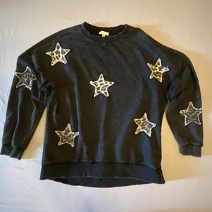 Oddy Damenpullover mehrfarbig Star Cheetah Peekaboo XL dunkle Acid Wash Stil - Bild 1 von 6