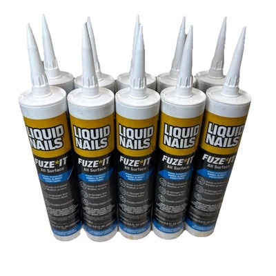 Lote de 10 Uñas Líquidas Fuze It All Superficie Adhesivo 9 OZ Cartucho Gris Foto 1 de 4