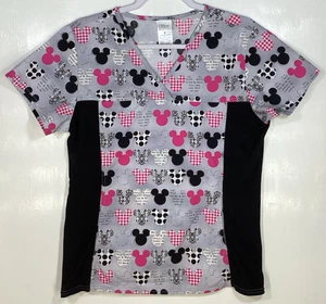 Blusa Médica Disney para Mujer Talla M Mediana Orejas de Mickey Mouse Iconos Paneles Elásticos - Imagen 1 de 3