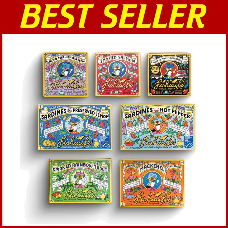 Paquete de inicio gourmet de mariscos enlatados | Omega-3, sin gluten Foto 1 de 4