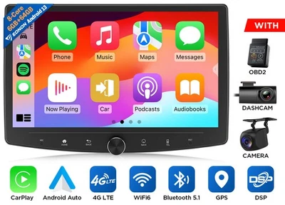 UX6SK Plus 10.1" Android 13 6+64GB Carplay Car Stereo Radio GPS Navi WiFi 2DIN - Image 1 of 4