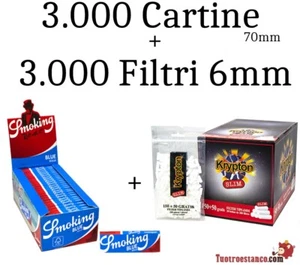 3.000 Cartine Blu 70mm + 3000 filtri Krypton 6mm - Imagen 1 de 5