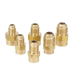 2 Stück passend für 1/4" 5/16" 3/8" Rohr ODx 1/8" 1/4" NPT Buchse Messing SAE Flare Connector - Bild 1 von 29
