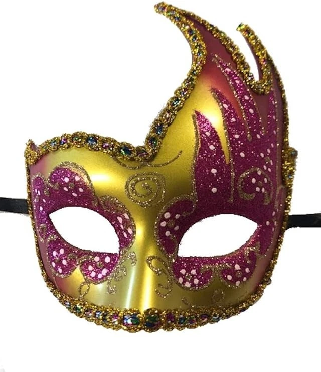 Половина 2-Tip золото крыло розовый маска Хэллоуин Марди Гра маскарад вечеринки костюм - Изображение 1 из 1