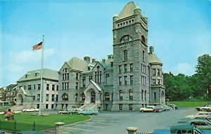 Fall River MA Massachusetts, Superior Court House, Old Cars, cartolina d'epoca - Foto 1 di 2