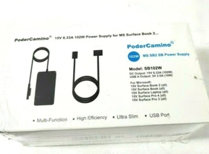 Libro Fuente de Alimentación PoderCamino 15v 6.33a 102w, Surface Laptop, Surface Pro USB - Imagen 1 de 12