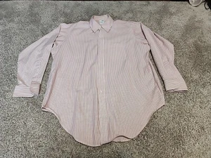 Brooks Brothers Shirt Mens 17 4 Pink Makers Button Down Dress USA Made Oxford - Picture 1 of 6