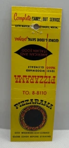 Cubierta de libro de cerillas punto (centro) Strike Pizzarama Detroit Michigan - Lion Match Co. - Imagen 1 de 2