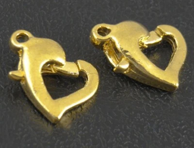 10 herzförmige Karabiner gold Verschlüsse - Bild 1 von 3