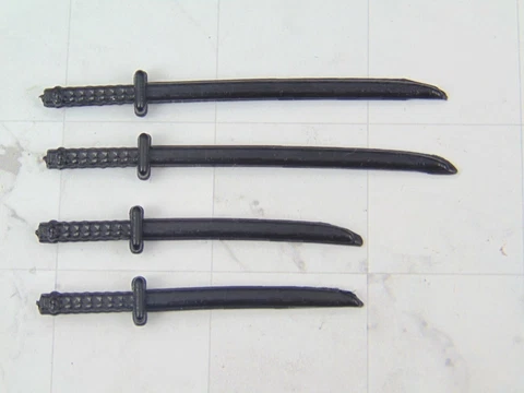 Custom Weapons 1:12 Scale for 6" Figures 4x KATANA SAMURAI NINJA Swords 4 PC NEW Cover